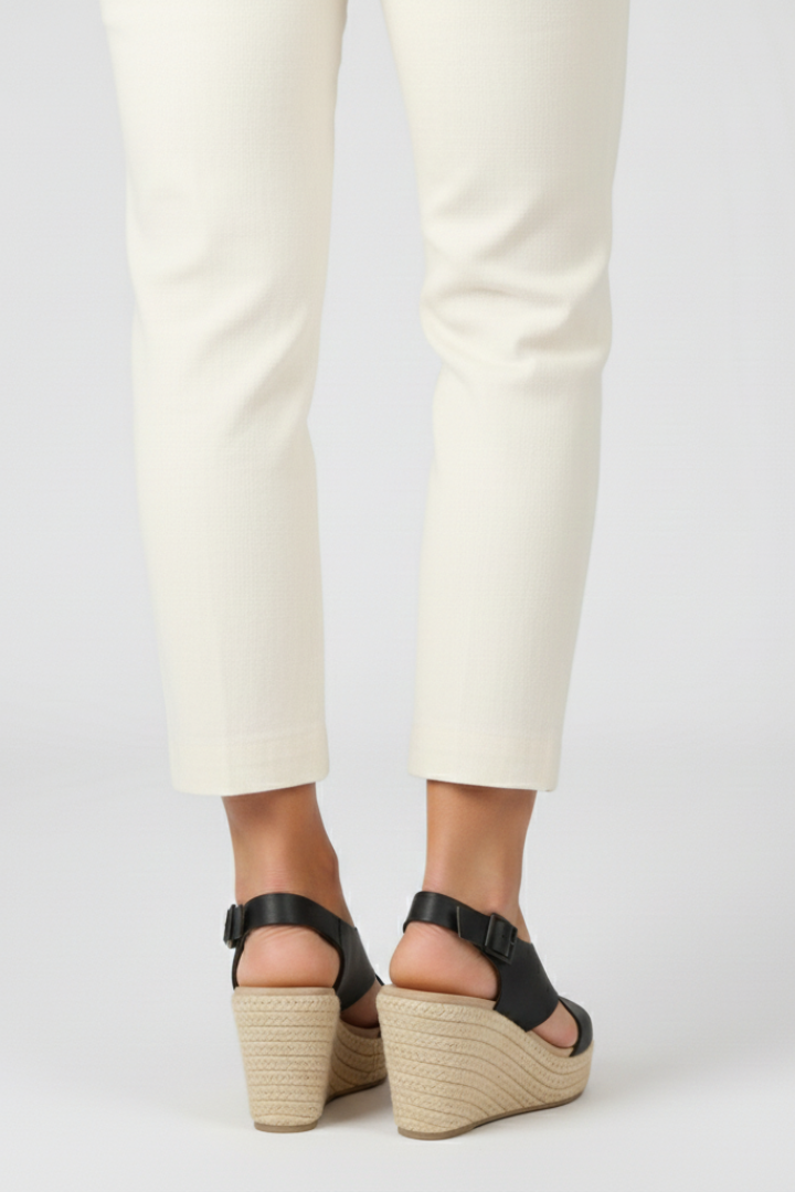 Damen Keilsandaletten Slingback Riemen Überkreuz