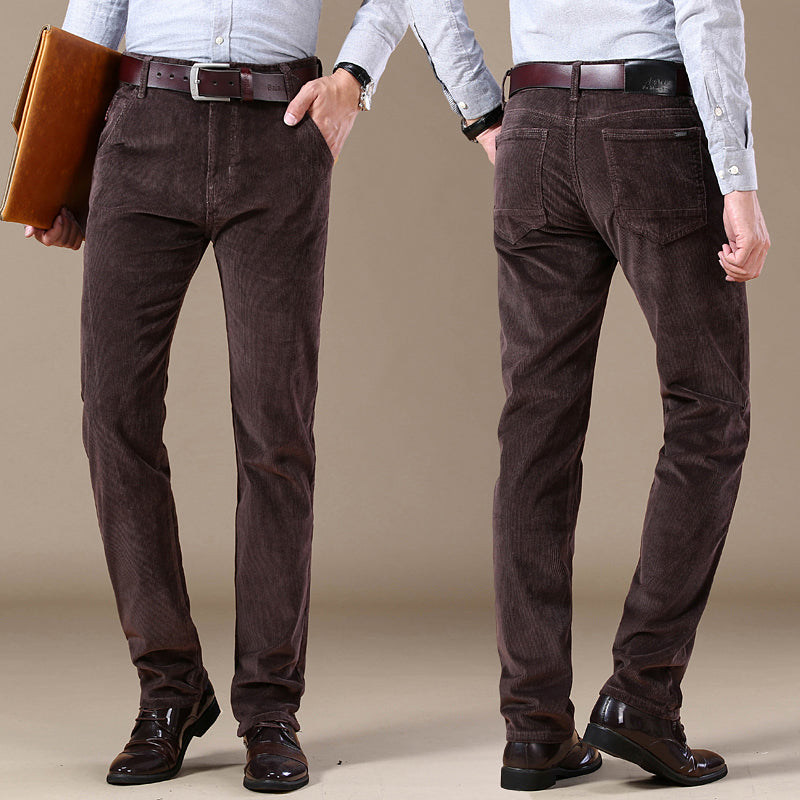 Herren Slim Fit Cordhose Elegant Braun