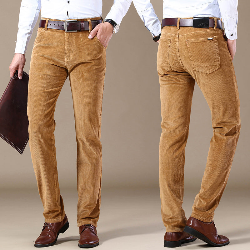 Herren Slim Fit Cordhose Elegant Braun