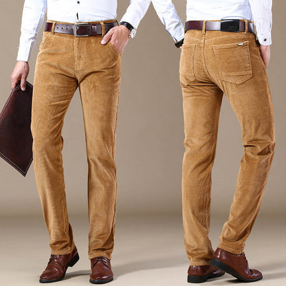 Herren Slim Fit Cordhose Elegant Braun