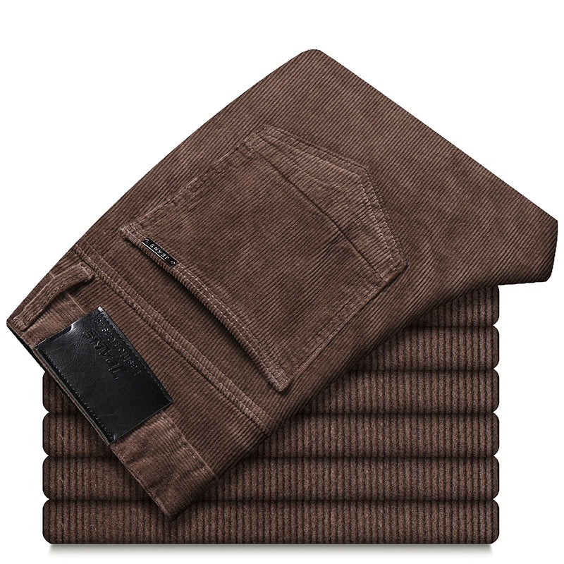 Herren Slim Fit Cordhose Elegant Braun