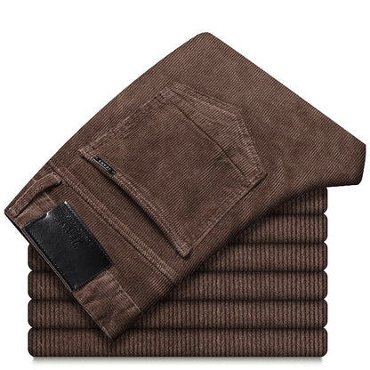 Herren Slim Fit Cordhose Elegant Braun