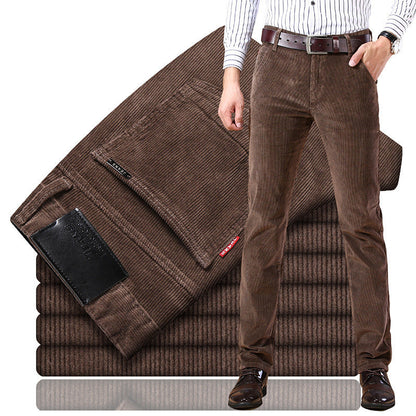 Herren Slim Fit Cordhose Elegant Braun
