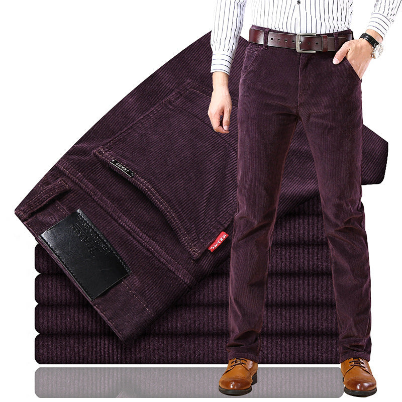 Herren Slim Fit Cordhose Elegant Braun
