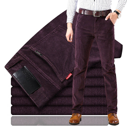 Herren Slim Fit Cordhose Elegant Braun