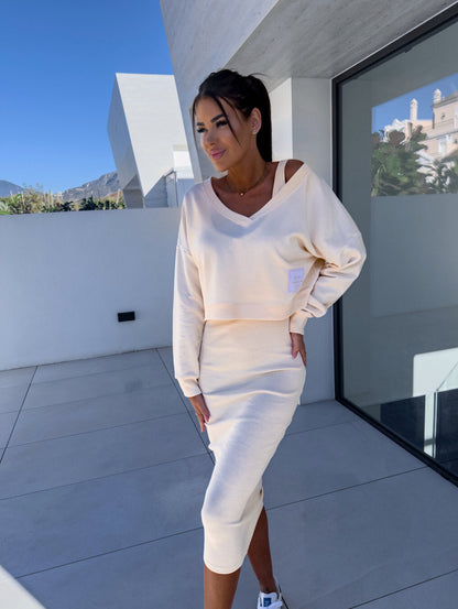 Eveloria Damen Sweatshirt-Kleid-Set