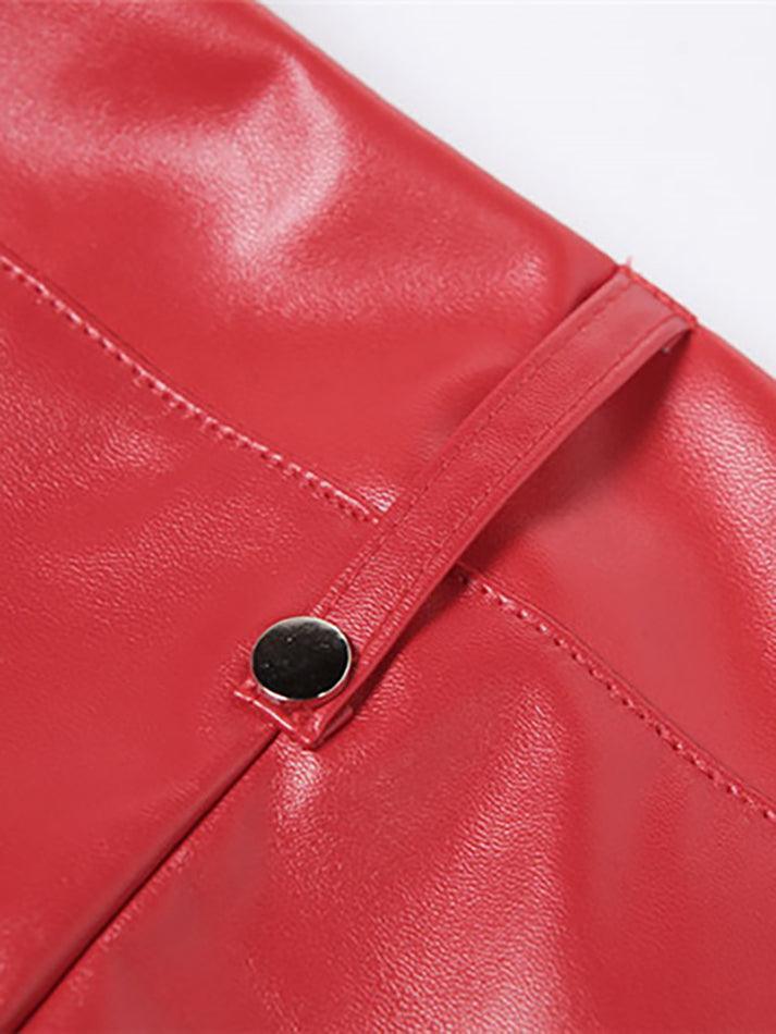 Eveloria Damen PU-Hose Cutout Schnürung