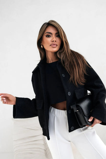 Damen Kurzjacke Große Taschen Alltag