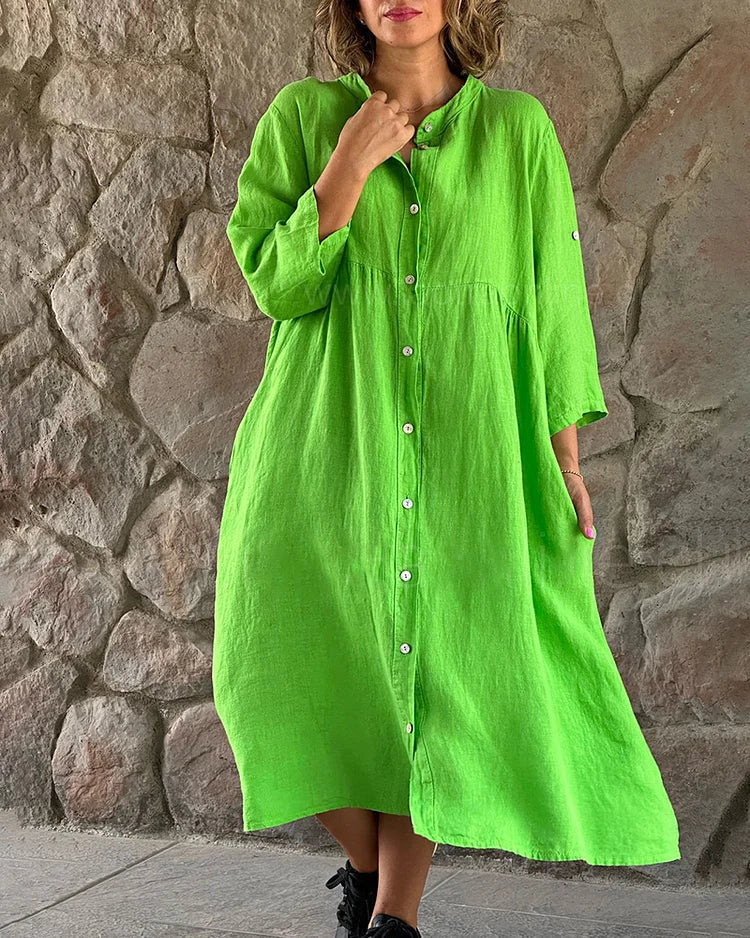Eveloria Damen Hemdblusenkleid Sommerkleid Leicht