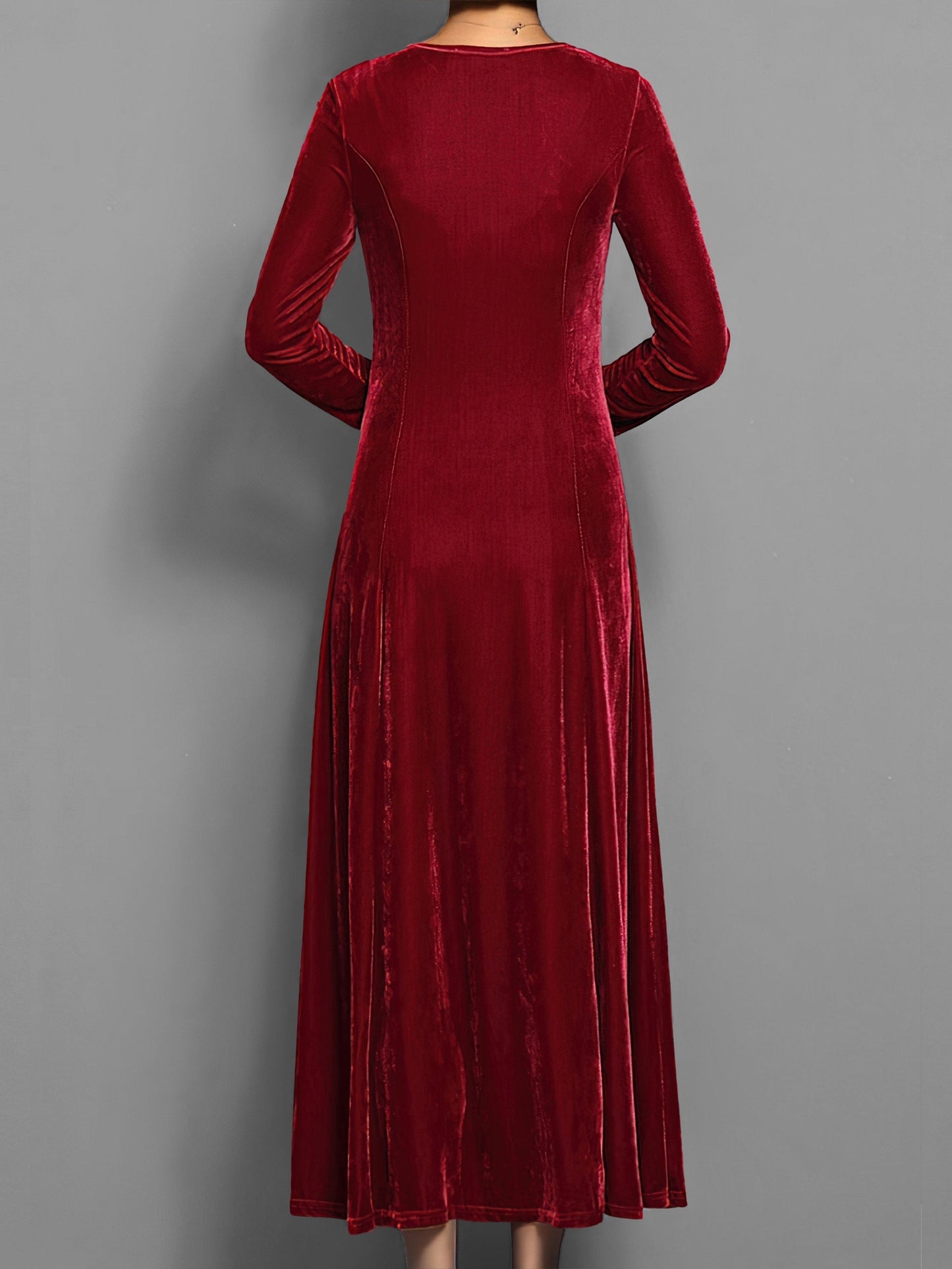 Damen Slim-Fit-Kleid Lang Vollständig