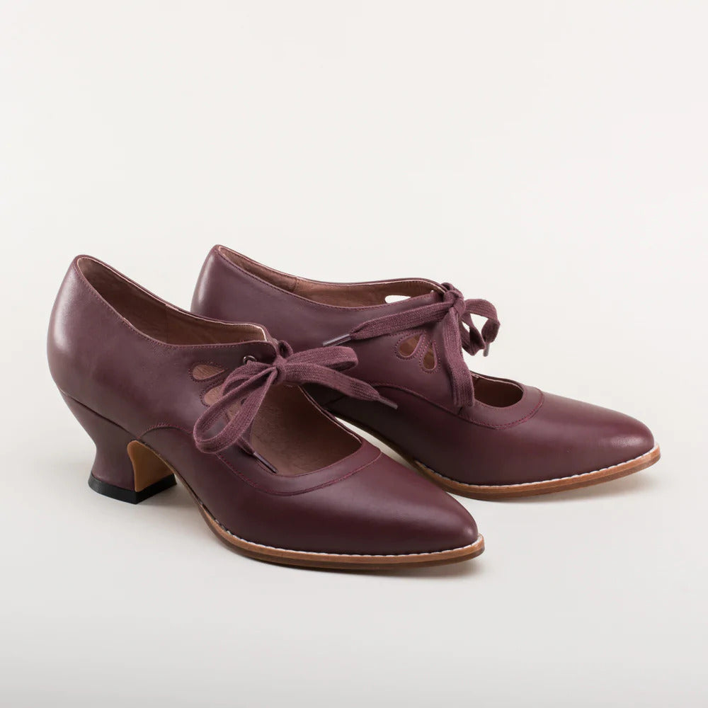 Damen High Heels Schnürschuhe Vintage Stil