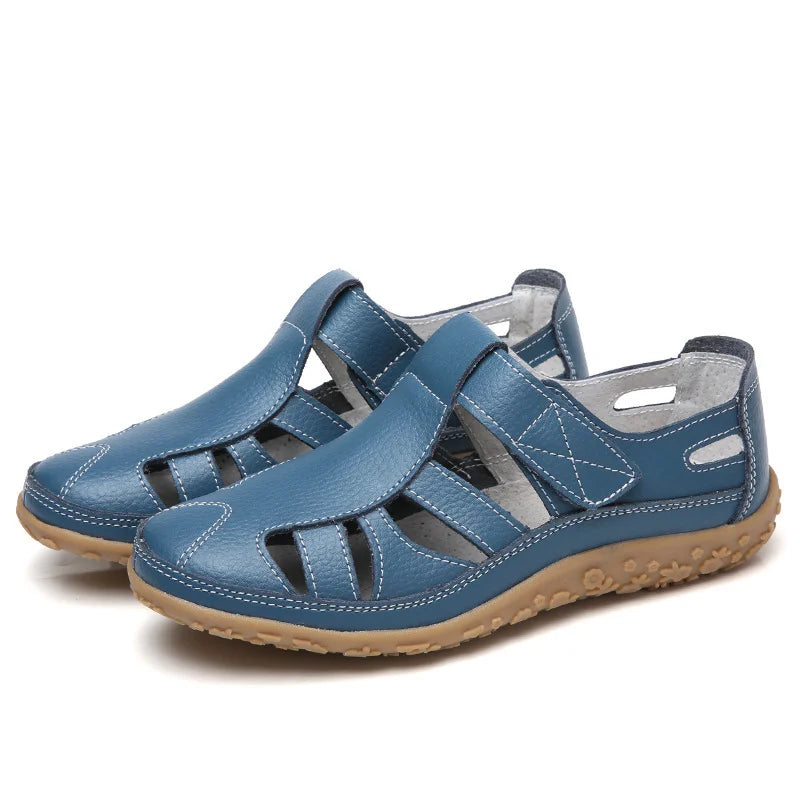 Eveloria Damen Sandalen Zeitlos Leder Braun - Eveloria