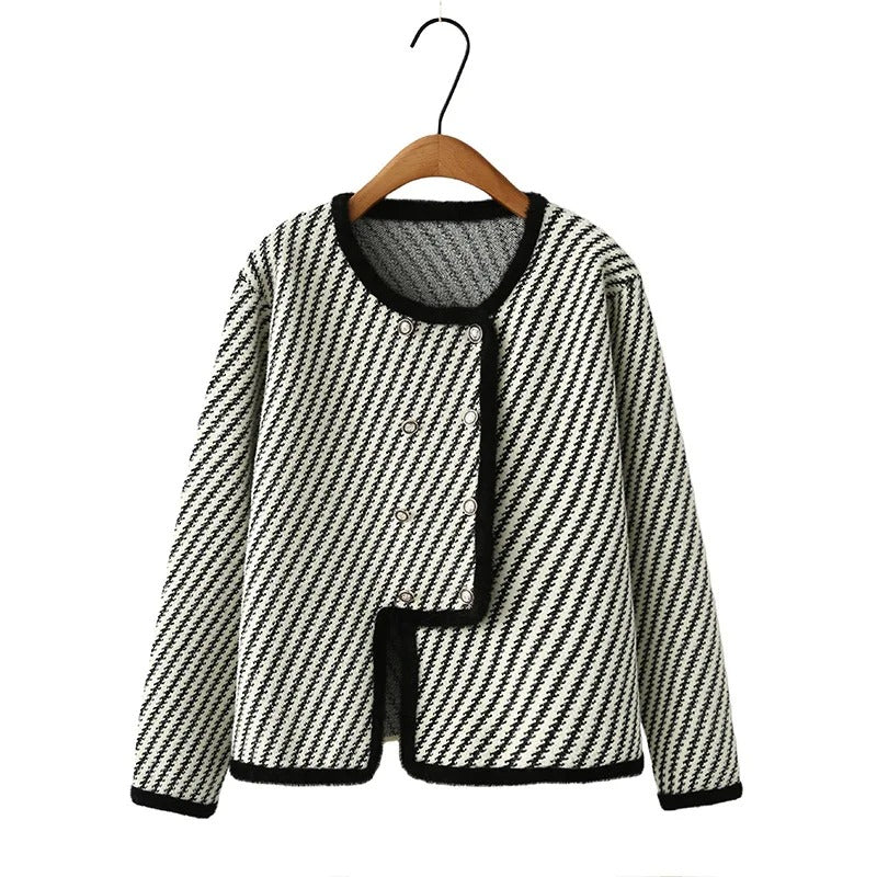 Damen Bouclé-Jacke Elegantes Design Beige
