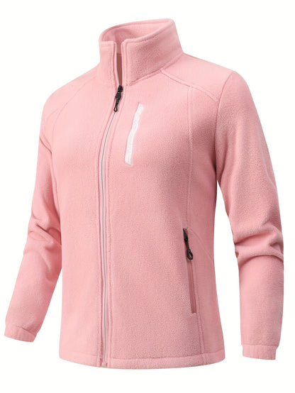 Damen Softjacke Stehkragen Zippbar