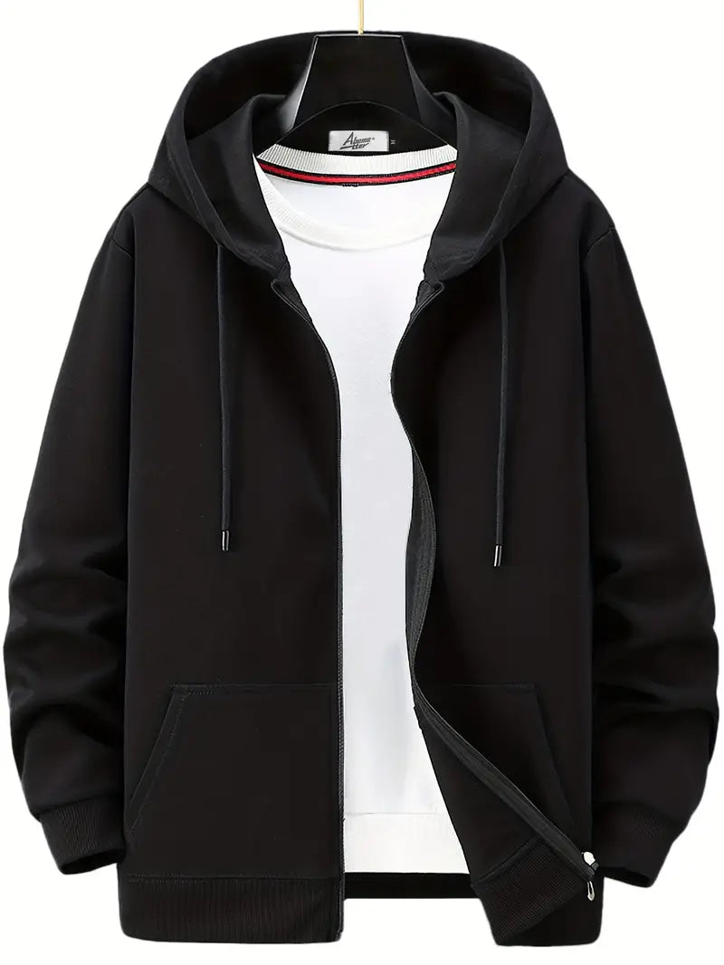 Eveloria Herren Hoodie Full-Zip mit Kordelzug Braun