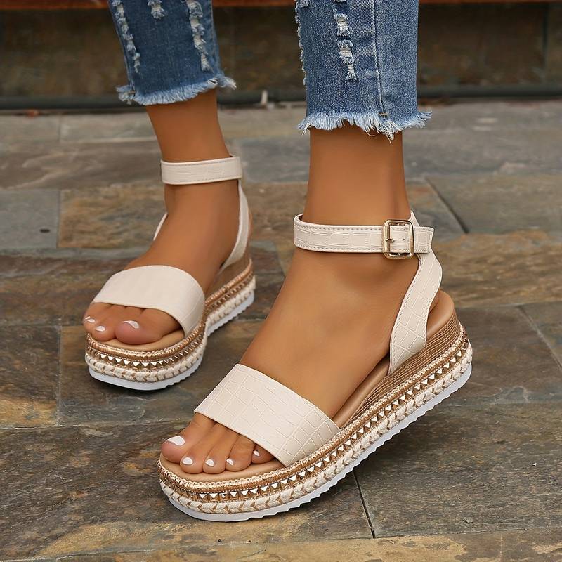 Damen Orthopädische Sandalen Komfortabel Leder Braun