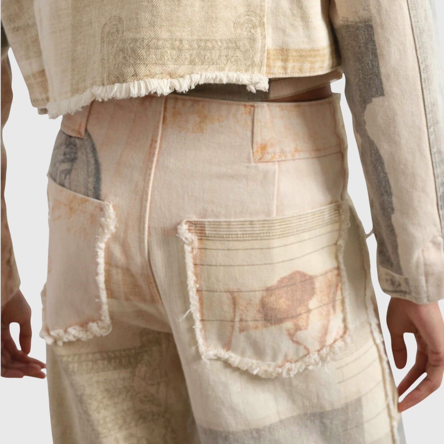 Damen Vintage-Jeans Hohe Taille Mit Print
