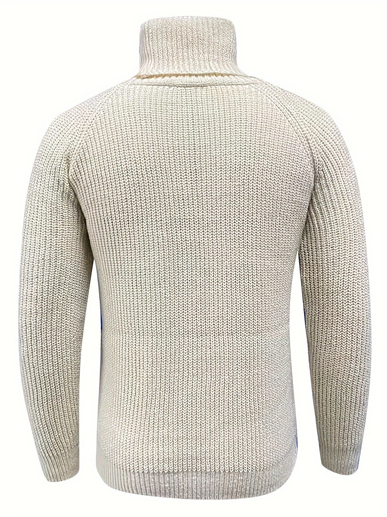 Herren Strickpullover Rollkragen Warm Beige