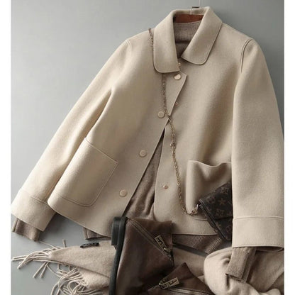 Damen Kurzjacke Knopfleiste Taschen
