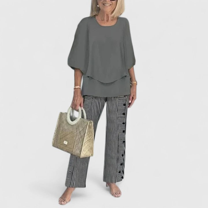 Damen Bedrucktes Hosen Set Zweiteiler