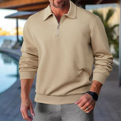 Herren Pullover Halb-Reißverschluss Freizeitshirt
