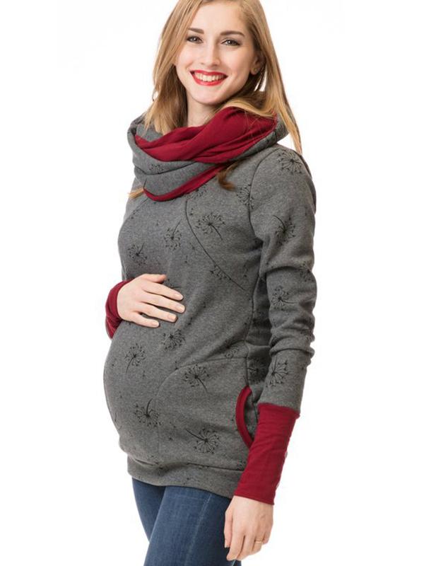 Schwangerschafts-Stillkleidung Blumendruck Sweatshirt mit