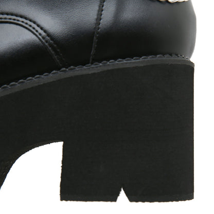 Eveloria Damen Stiefel Martens-Stil Hochhackig