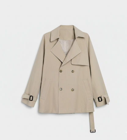 Damen Trenchcoat Lockere Passform Doppelreihig Gürteltaille - Eveloria