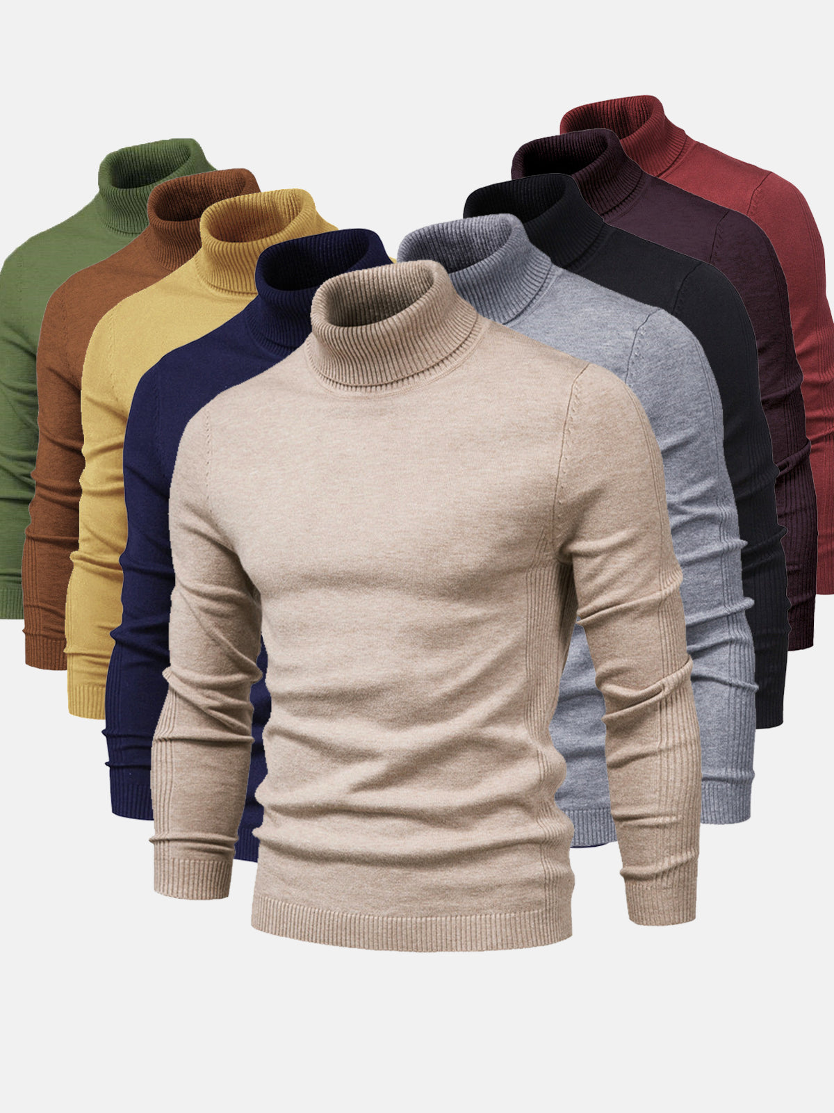 Herren Rollkragenpullover Kurz Waschbar