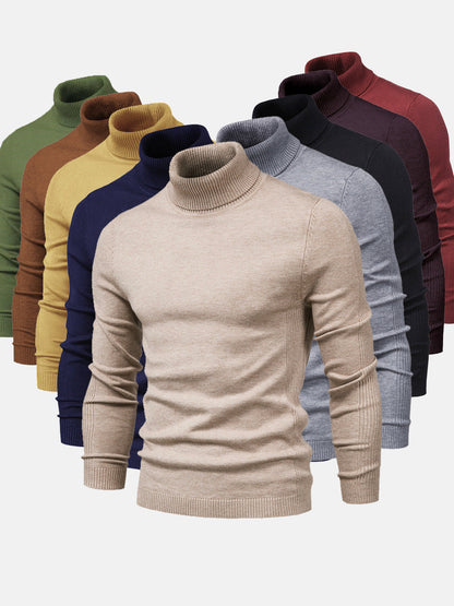 Herren Rollkragenpullover Kurz Waschbar