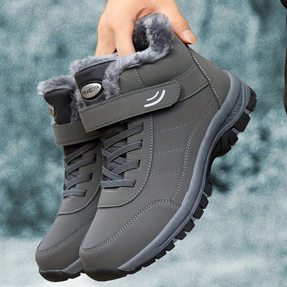 Unisex Winterstiefel Knöchelhoch Warm Gefüttert Schwarz - Eveloria