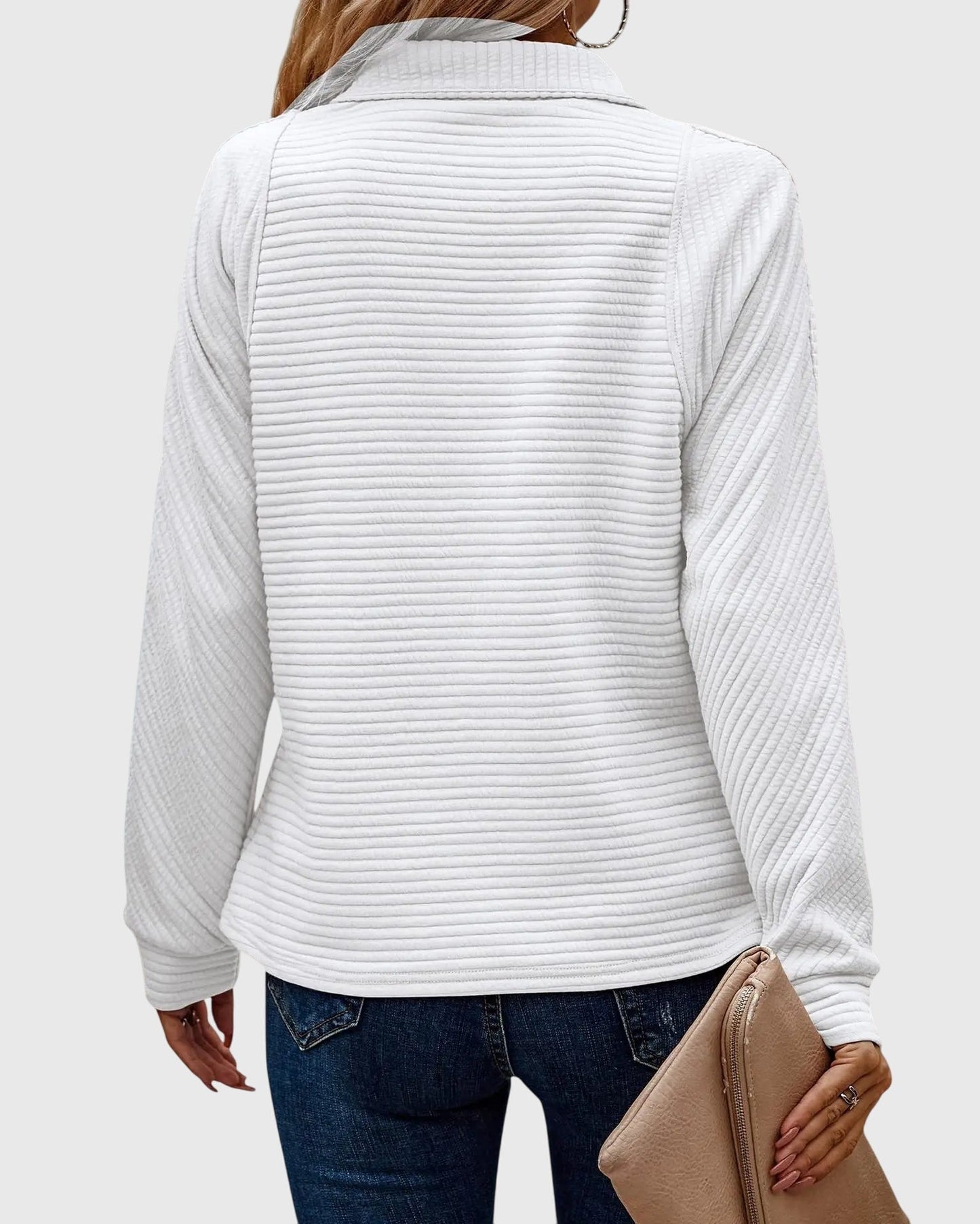Damen Langarm-Pullover Reißverschluss