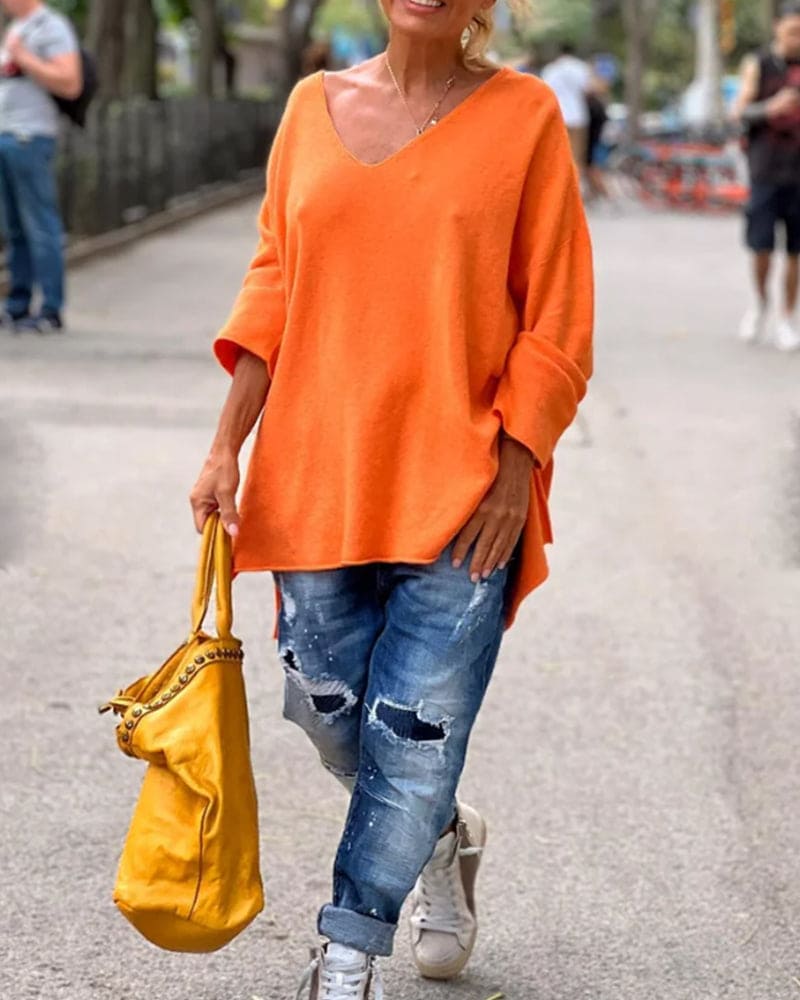 Eveloria Damen Übergroßer Pullover