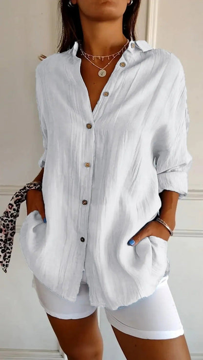 Eveloria Damen Lockeres Button-Down-Hemd