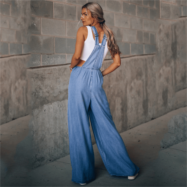 Damen Denim Jumpsuit Blau