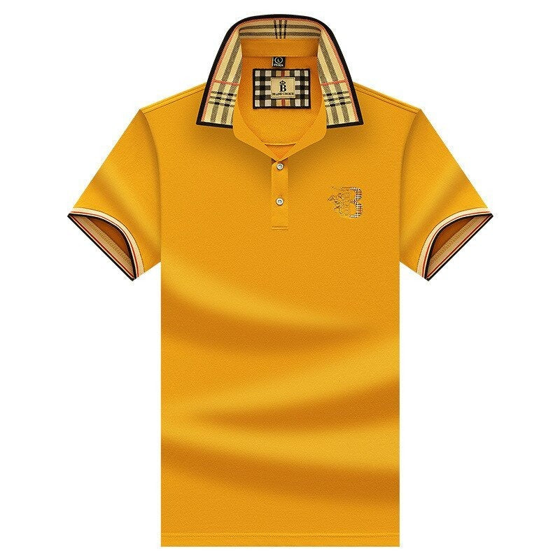 Herren Polo-Shirt Kurzarm Karomuster Business