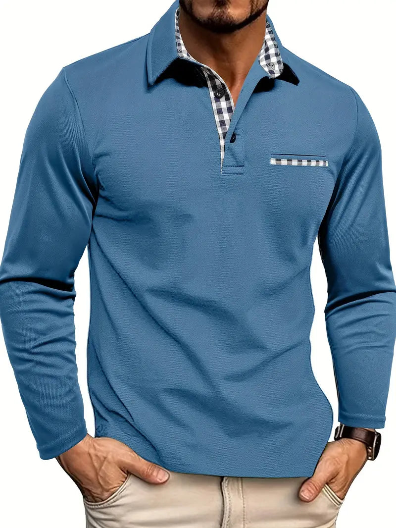 Herren Winter Polo-Shirt Langarm