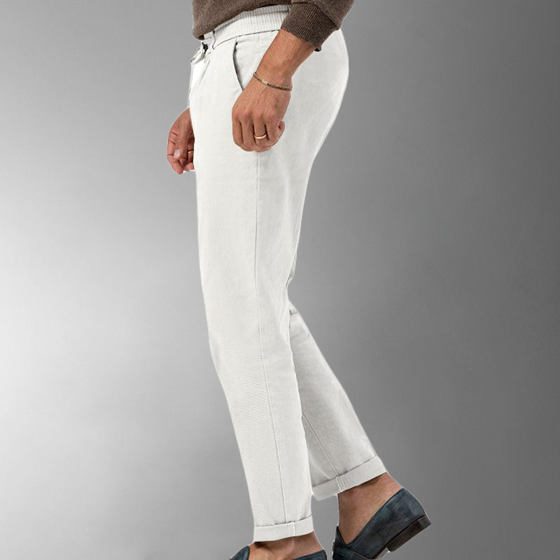 Eveloria Herren Linienhose Leicht Beige