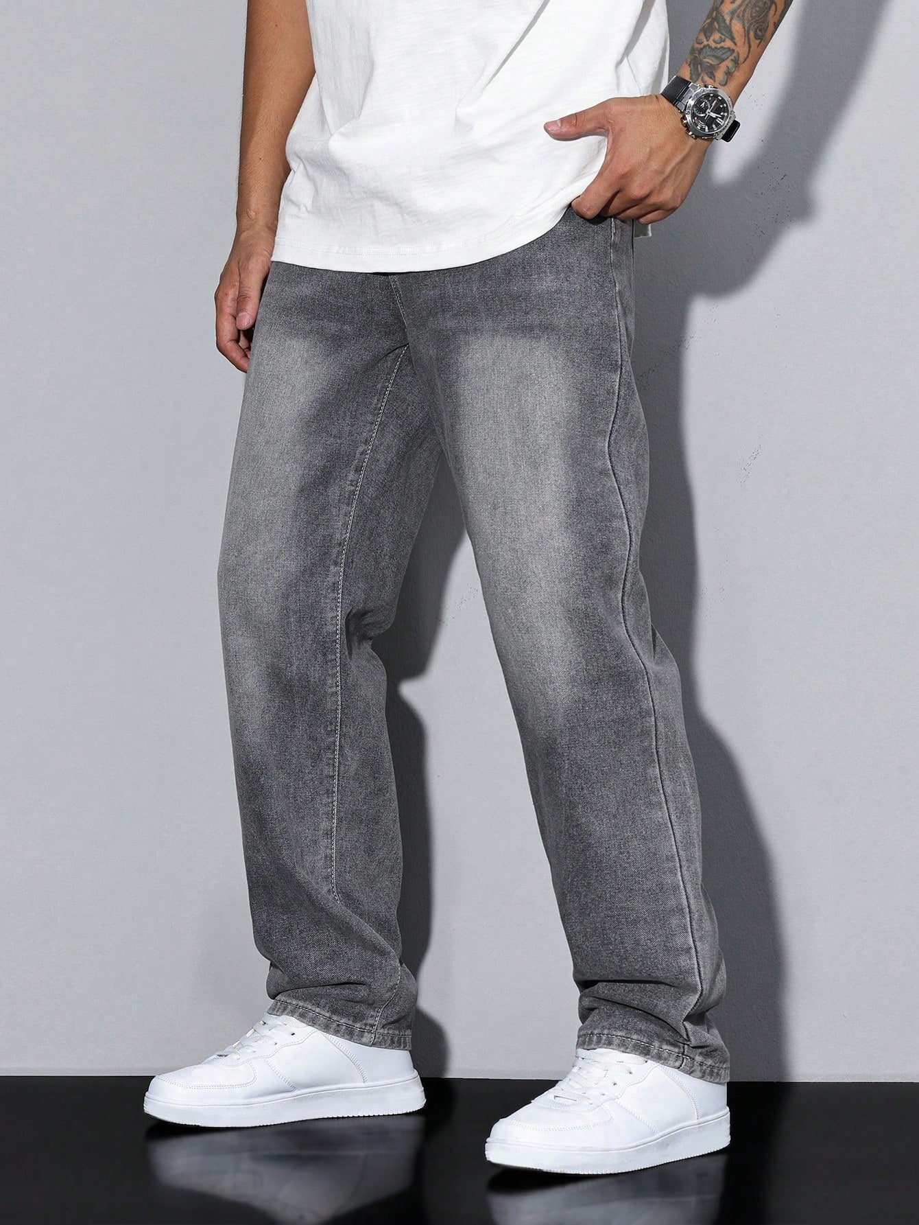 Herren Jeans Gerader Schnitt Komfortabel