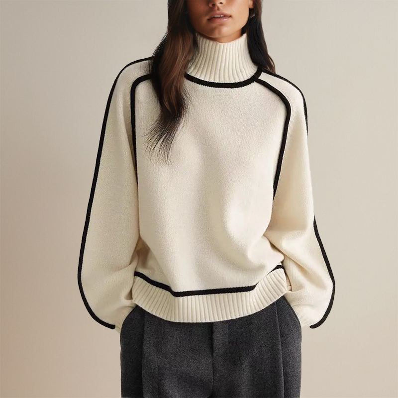 Damen Cashmere Pullover Sweater Beige