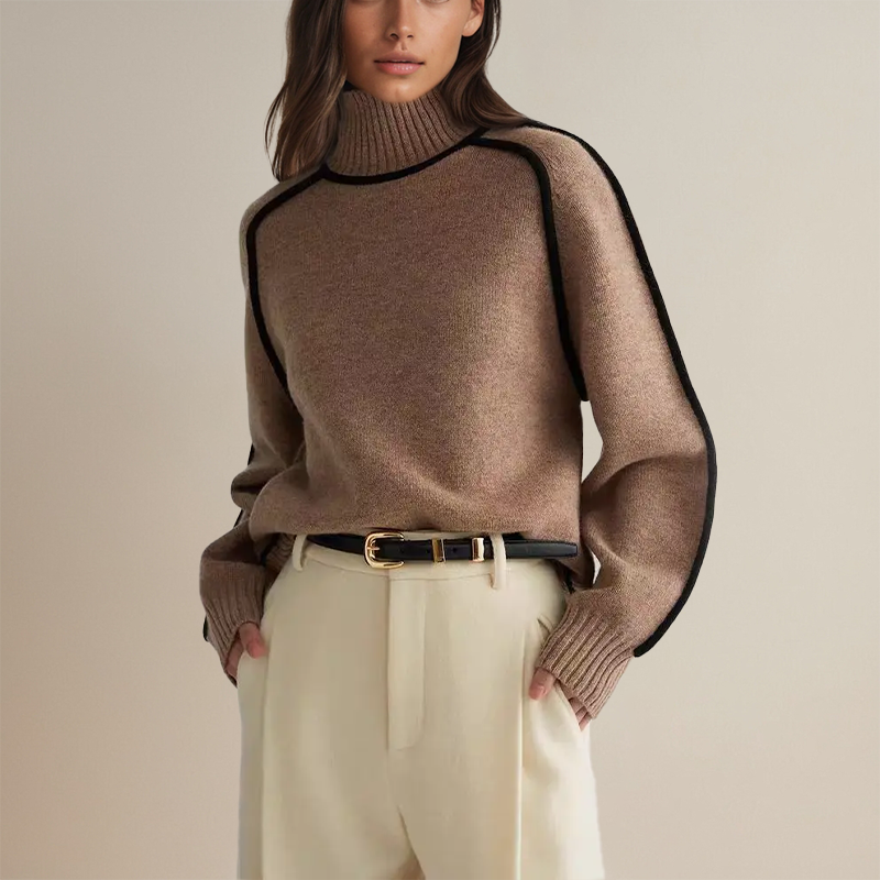 Damen Cashmere Pullover Sweater Beige
