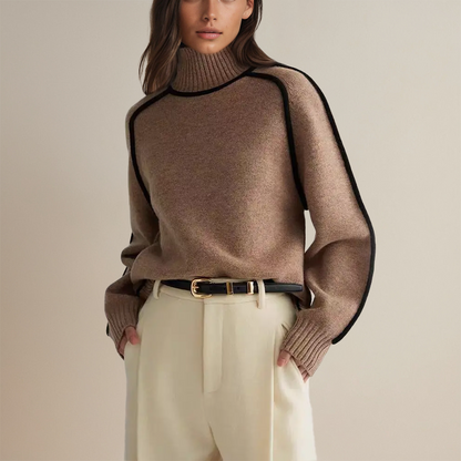 Eveloria Damen Rollkragenpullover Gestreift