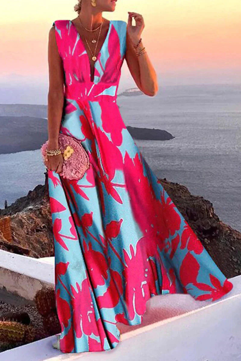 Eveloria Damen Sommerkleid Maxi Hochzeitsgastkleid