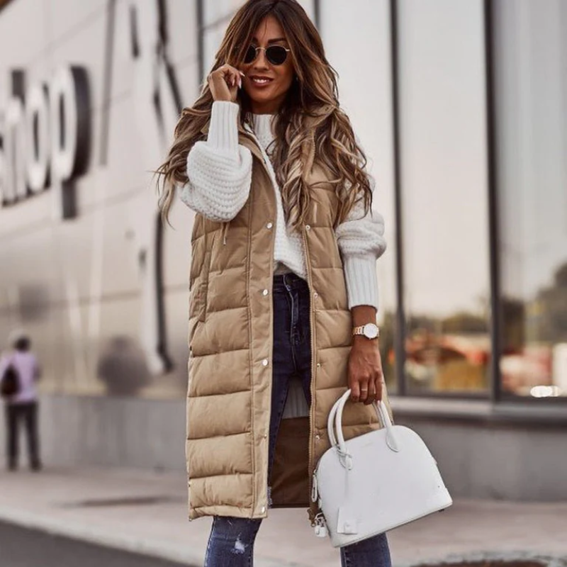 Damen Daunenjacke Leicht Steppjacke Lang