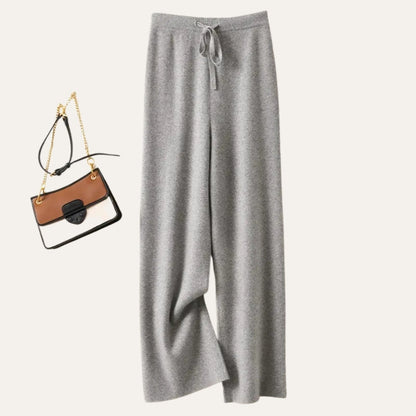 Damen Merinowollhose Weites Bein Komfort Schwarz - Eveloria