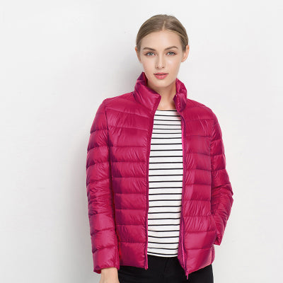 Damen Steppmantel Kurz Warm Beige
