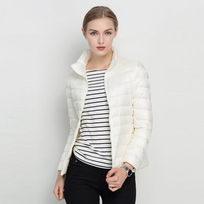 Damen Steppmantel Kurz Warm Beige