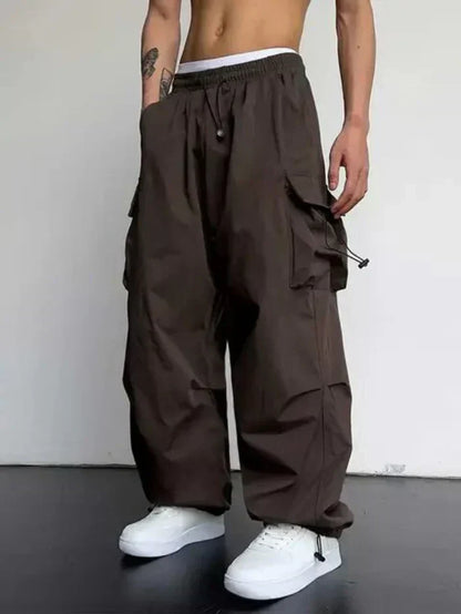 Herren Cargo Hose Weite Bein Baumwolle Oliv