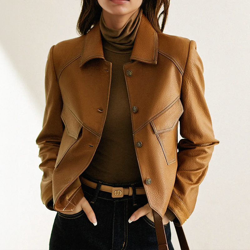 Damen Vintage Lederjacke - Eveloria