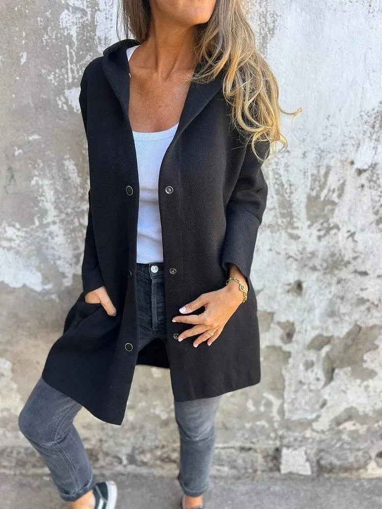 Eveloria Damen Cardigan Mit Kapuze Lässig